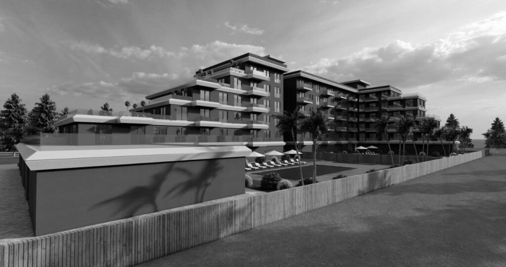 “Deniz manzarasına yönelimli Akdeniz stili cephe tasarımı – Finike Sahil Projesi”